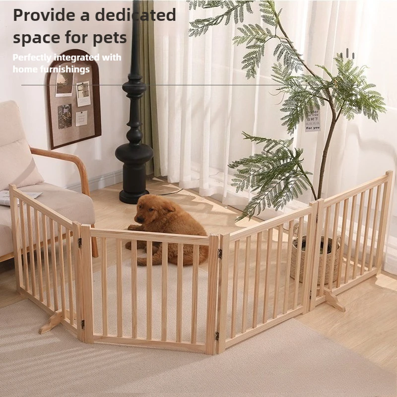 Valla de madera maciza para mascotas, parque interior para cachorros, aislamiento de empalme, vallas para perros pequeños, barras divisorias plegables, suministros para mascotas - imagen 2