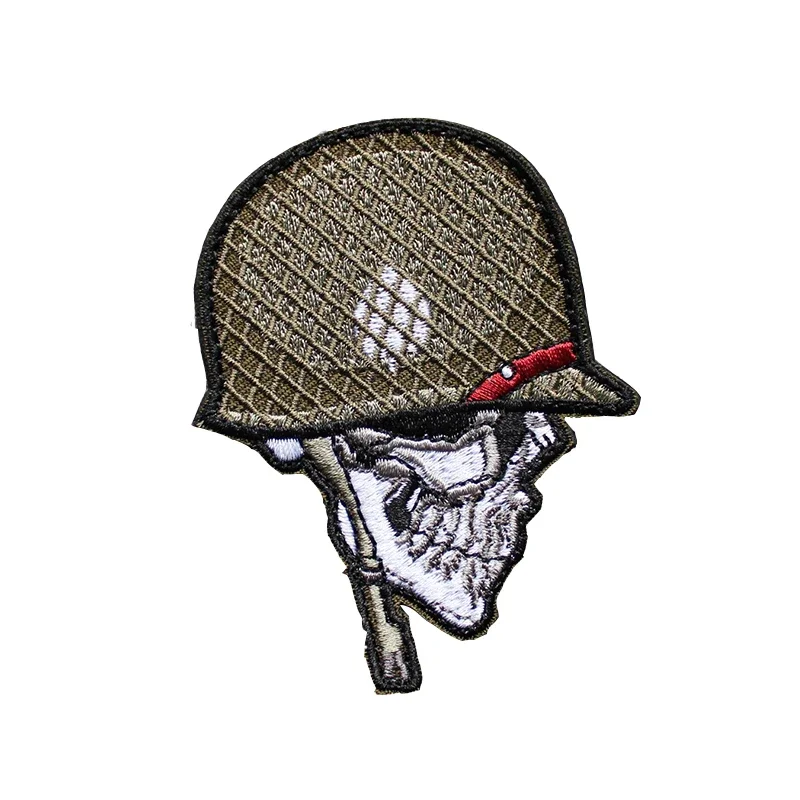 Parche bordado para casco de soldado con calavera, insignia para brazalete, adorno de costura decorativo militar, parches tácticos - imagen 2