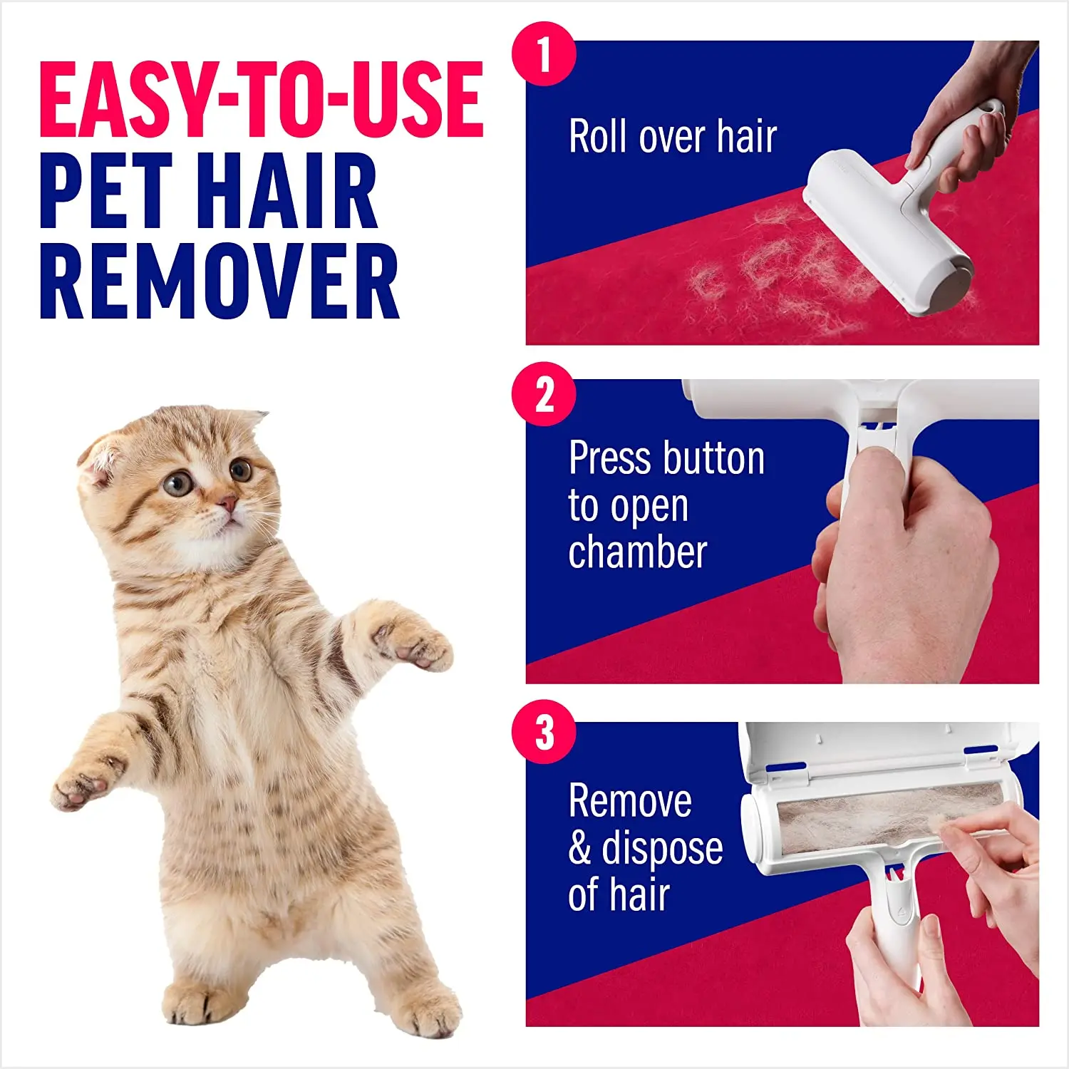 Rodillo quitapelos autolimpiante para muebles para perros y gatos - imagen 2