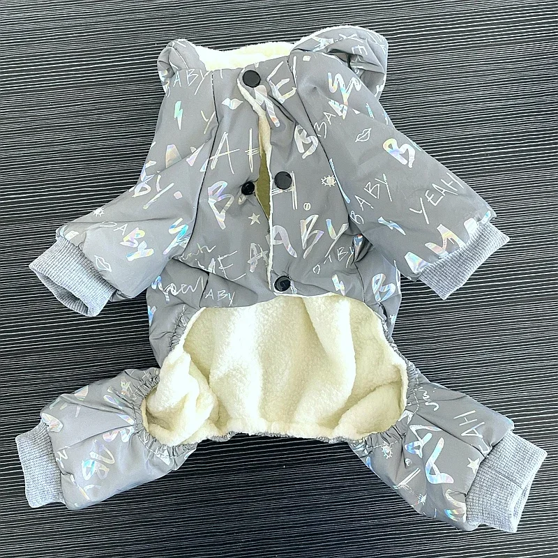 Mono de tela reflectante para perros, mono grueso para Chihuahua, ropa de invierno para perros, abrigo cálido, traje de nieve para cachorros, perros grandes - imagen 5