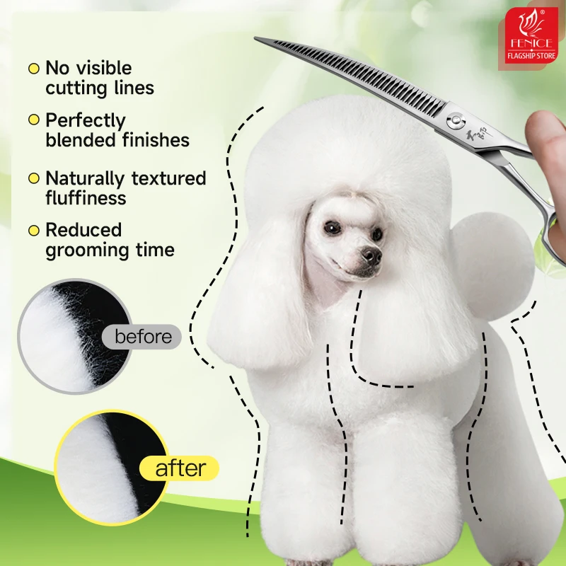 Tijeras curvas 5D para peluquería canina – Corte preciso 7.25 pulgadas - imagen 5