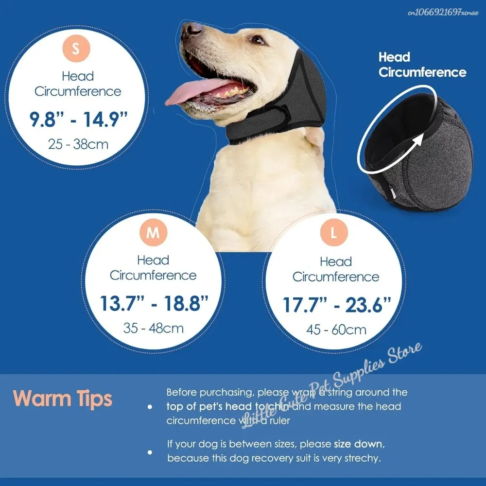 Orejeras impermeables para perros para nadar y cuidar, capucha calmante con cancelación de ruido para aliviar la ansiedad de las mascotas y prevenir los golpes - imagen 5