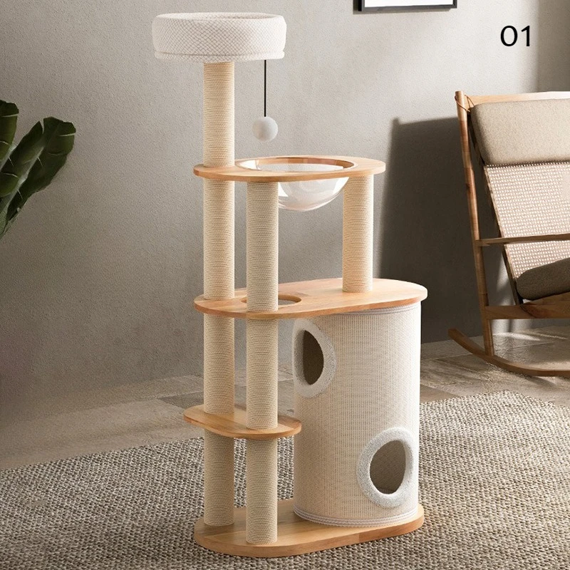 Árbol de madera maciza para gatos, cama para gatos, muebles de torre, accesorios, hierba de juguete, árboles, hamaca para gatitos, casa oculta para gatos, suministros para mascotas - imagen 4