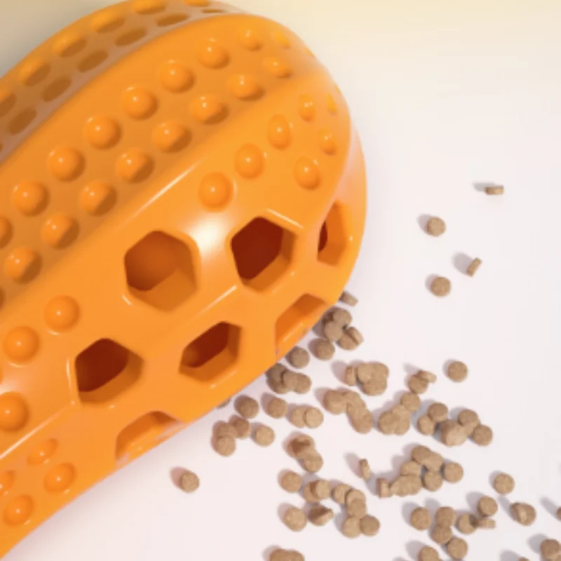 Peanut Shape TPR Pet Toy Sound Dog Teething Simulation Leak Resistant Cross-Border Interactive Dental Chew Toy for Puppies - imagen 2