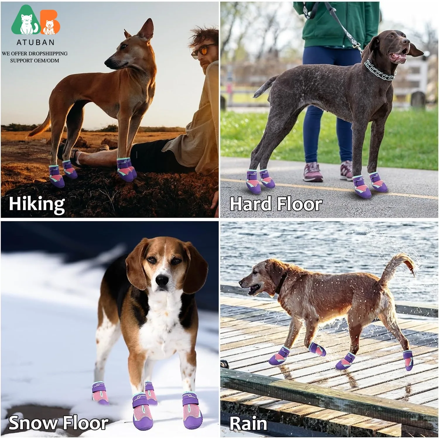 Botas antideslizantes para perros, protegen patas del pavimento caliente - imagen 5