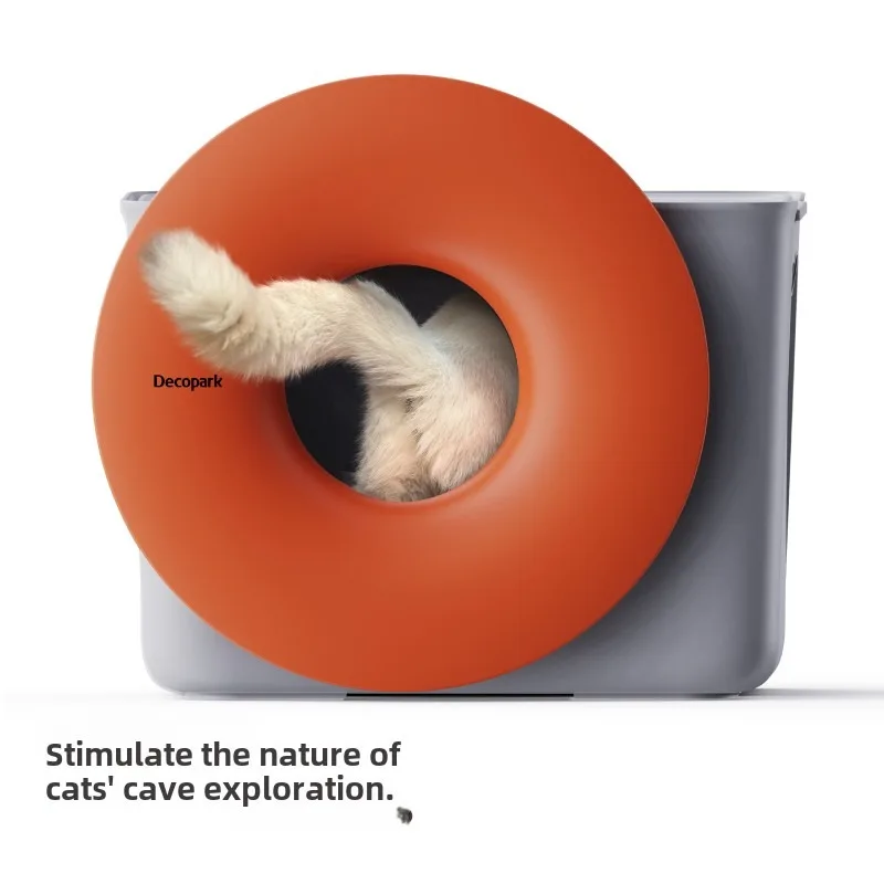 Inodoro para gatos cerrado en emi, a prueba de salpicaduras y olores, caja de arena grande para gatos, productos para gatos, muebles para mascotas, cuchara para arena - imagen 3