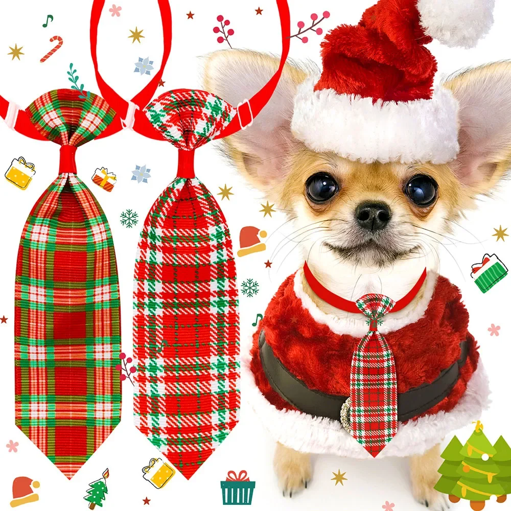 100PS Navidad perro aseo perro pequeño gato corbatas pajarita Navidad suministros para mascotas pajaritas para perros pequeños Collar mascotas accesorios para perros - imagen 4