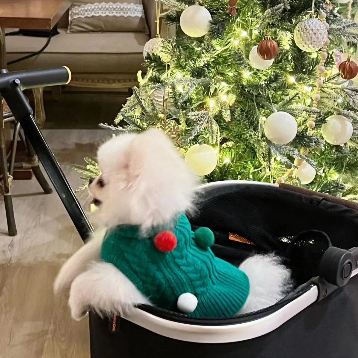 Suéter navideño para perros, abrigo de punto cálido informal para perros pequeños, ropa para cachorros, Otoño/Invierno - imagen 4