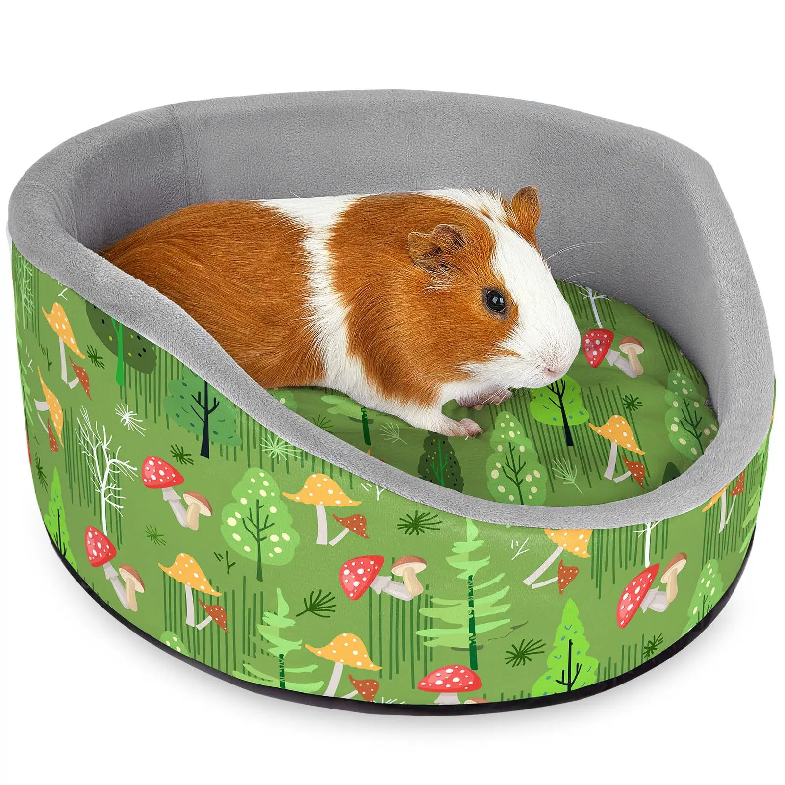 Cama para conejillos de indias y conejos, redonda, colchón lavable