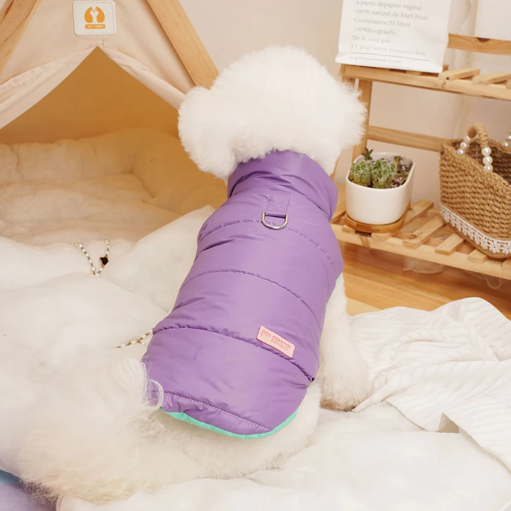 Abrigo de perro de doble cara, ropa de invierno cálida y Reversible para perros pequeños, ropa para Chihuahua, chaquetas de plumón para cachorros, disfraces - imagen 3