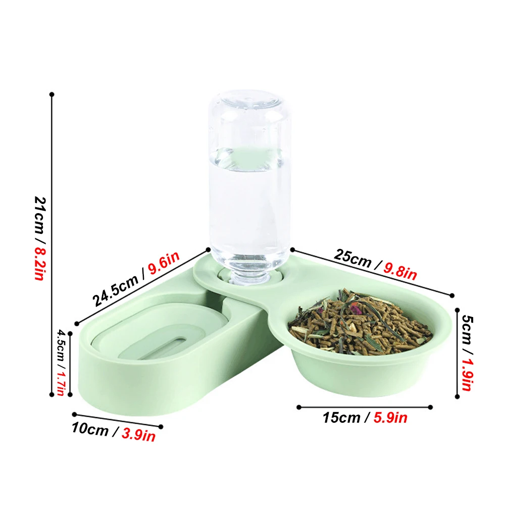 Pet Rabbit Chinchilla Guinea Pig Food Bowl Auto Feeder All-in-One Splice Food Bowl Drinking Fountain Raised Standing Dish Bowl - imagen 2