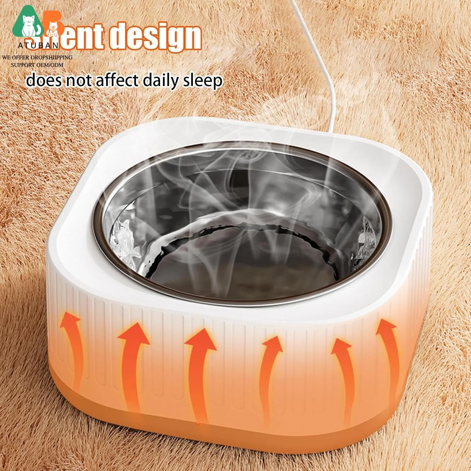 Cuenco agua caliente termostático para gatos y perros – Acero inoxidable - imagen 2