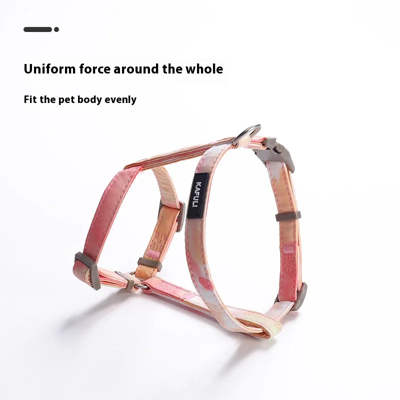 Conjunto de arnés de correa para gato de Color degradado, ropa para perros pequeños, arnés ajustable para mascotas para perros y gatos, cómodo y duradero - imagen 3