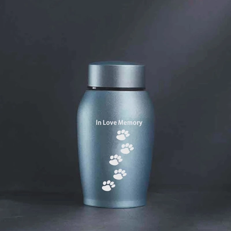 Urna de acero inoxidable para mascotas, urnas para cenizas funerarias para perros y gatos, cajas de recuerdos para perros y gatos, productos conmemorativos para mascotas funerarias