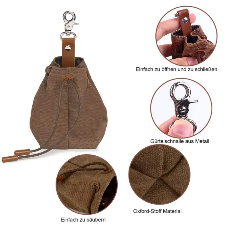 Bolsa de entrenamiento para mascotas, almacenamiento de golosinas, aperitivos, golosinas para perros, comida para perros de entrenamiento, perros grandes con cordón, portátil para bolsa pequeña - imagen 4
