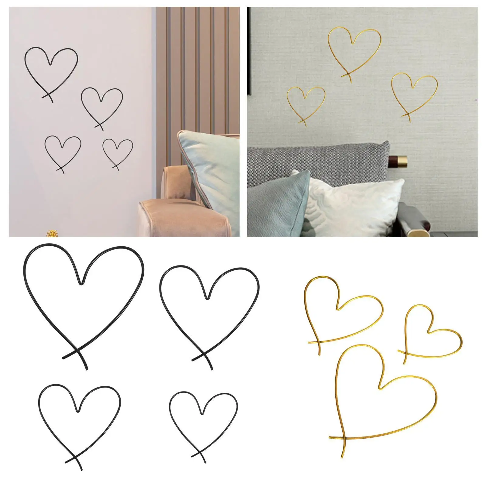 Adorno de letrero de pared con forma de corazón, arte del hierro, decoración exclusiva para habitación, accesorios para el hogar, dormitorio y sala de estar - imagen 3