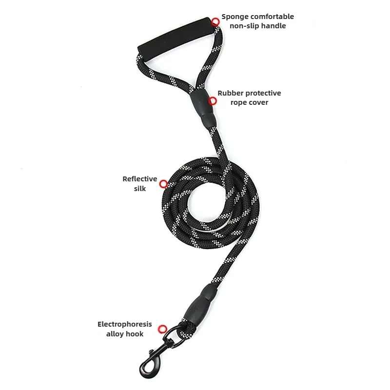 Correa para mascotas, correa para perro, cuerda redonda reflectante, cuerda para caminar para perros, suministros para mascotas, accesorios para cachorros - imagen 3