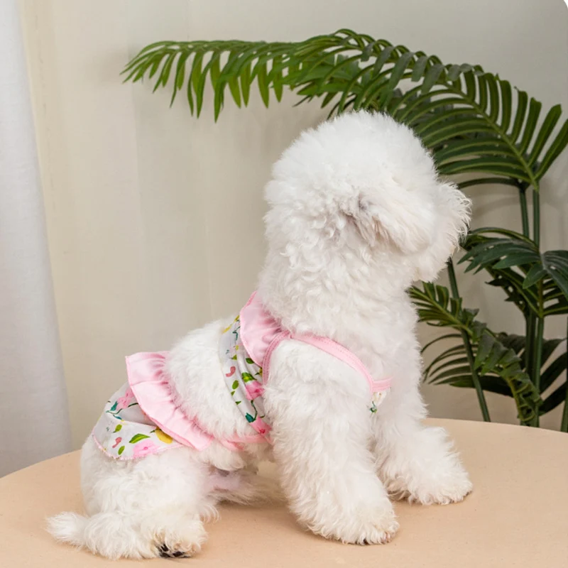 Traje de baño de bikini para perros de verano, vestido de leopardo rosa de moda para perros pequeños, chaleco de playa para cachorros y niñas, ropa Yorkshire Terrier 2025 nuevo - imagen 5