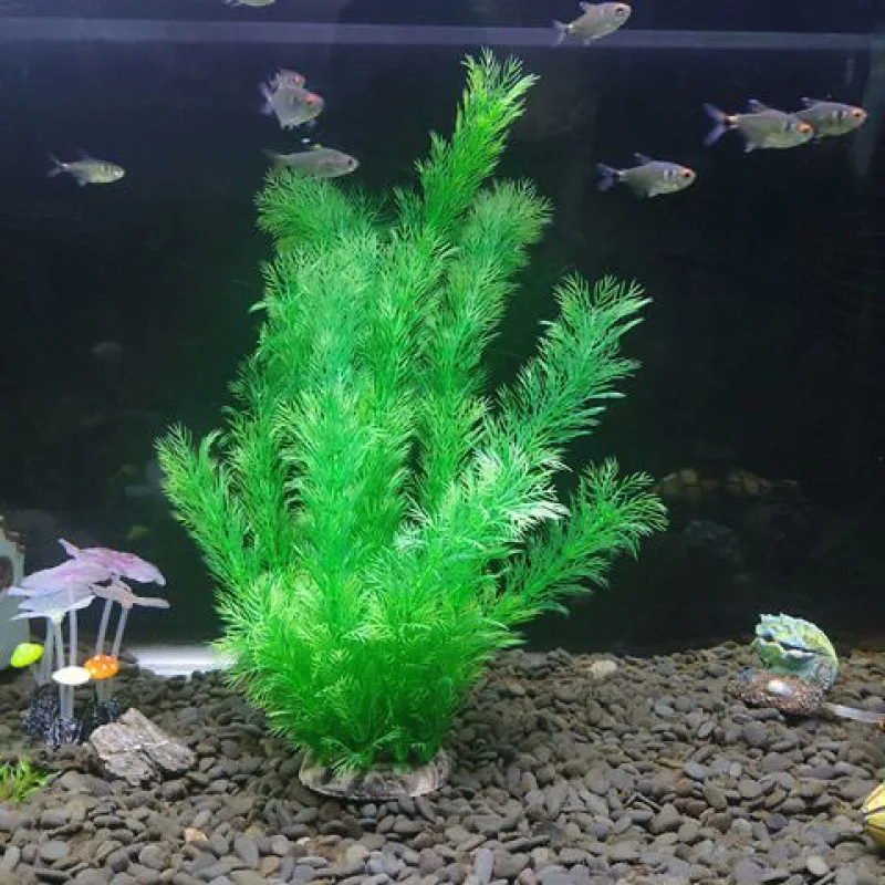 Planta de simulación de acuario, decoración de paisaje, pecera, plantas de simulación de paisaje, hierba, árboles de terciopelo verde, varios velv pequeños