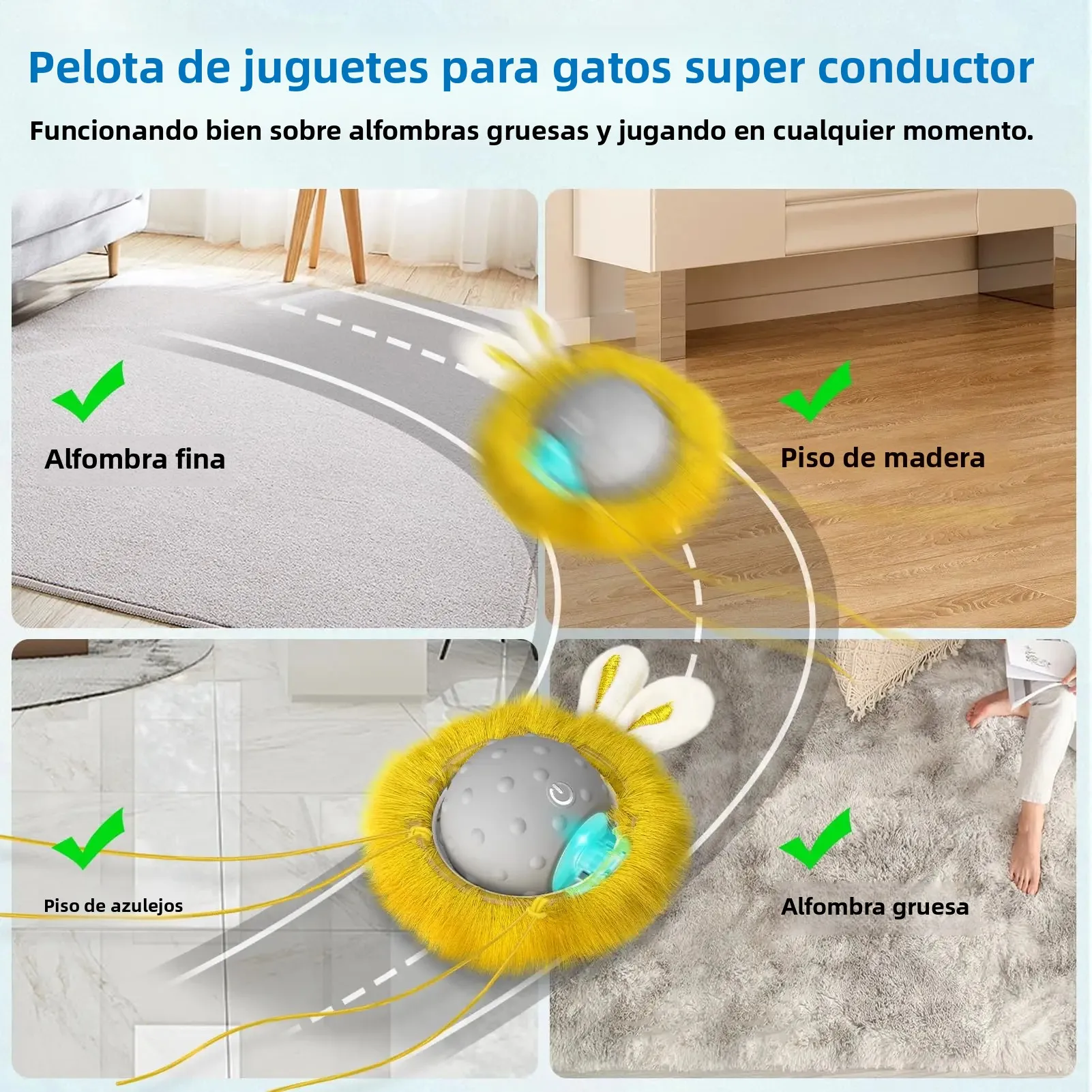 Juguete interactivo activado deportivo para gatos, gato de interior con pelota móvil automática, pelota giratoria y ratón eléctrico ligero - imagen 3