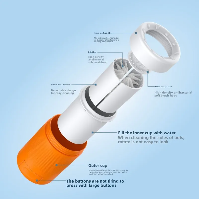 Taza para lavar los pies de mascotas, herramienta portátil para salir de limpieza y aseo, suministro para embellecer el lavado de perros y gatos, productos con garras, accesorios - imagen 5