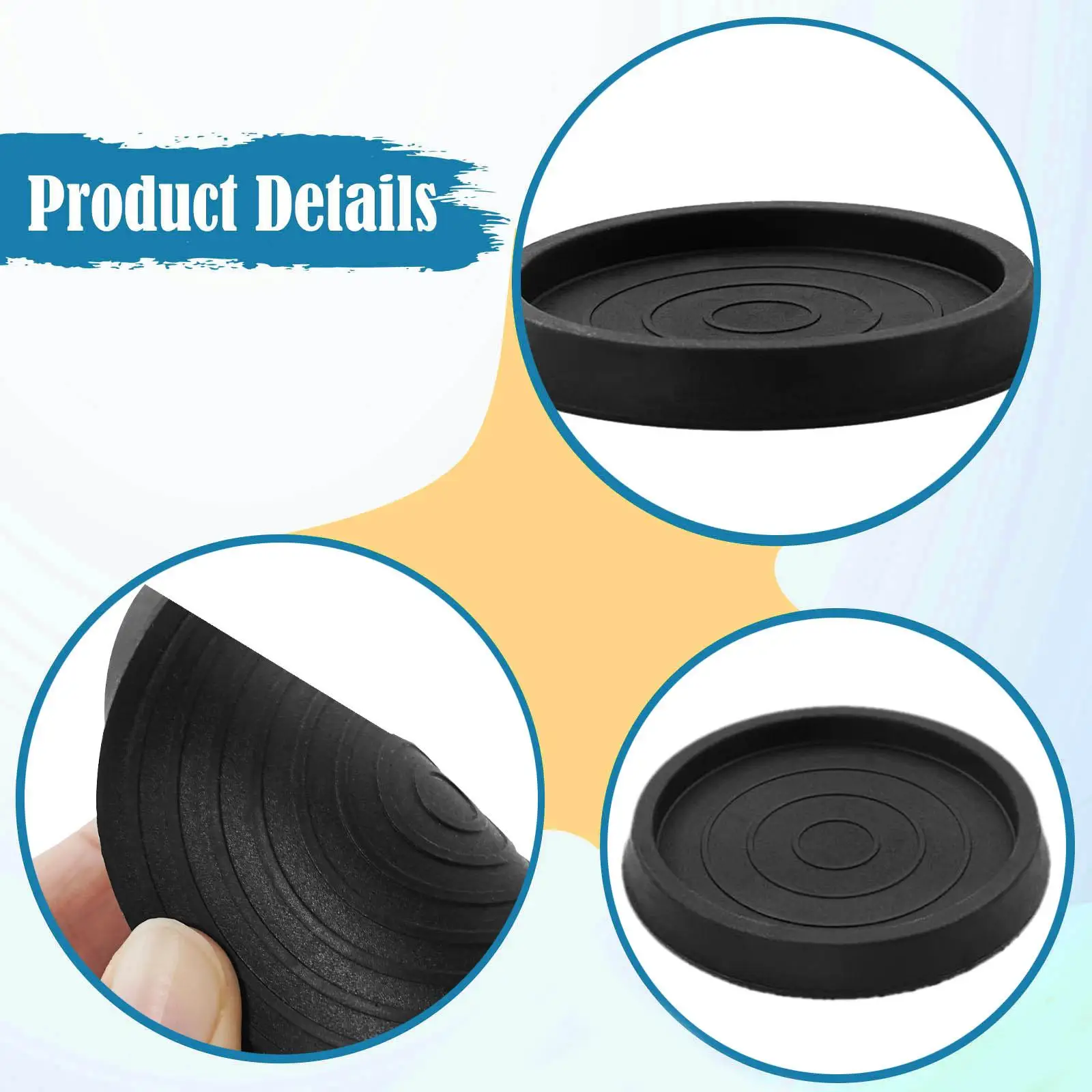 8x tazas redondas de goma para muebles, tapones para sillas y mesas, almohadillas para muebles para gabinetes - imagen 5