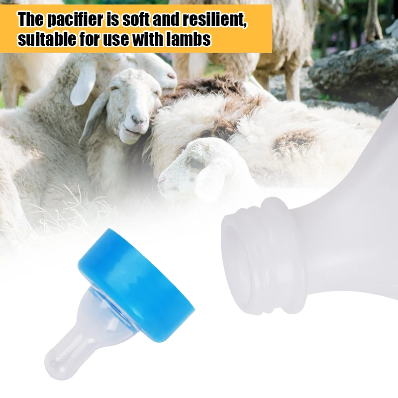 Biberón de leche de cordero, biberón de alimentación para animales pequeños, biberones de lactancia con tetina suave, biberón de cabra, biberón alimentador de cordero colgante - imagen 3