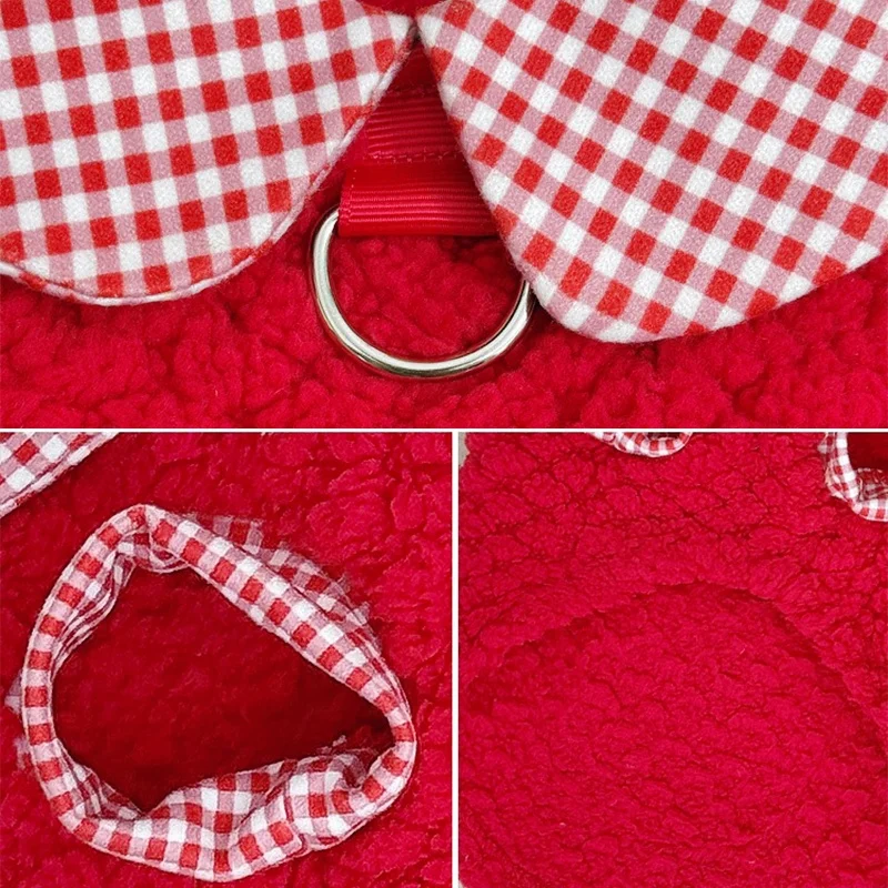 Ropa cálida de invierno para perros, chaleco a cuadros de lujo para perros, Sudadera con capucha, suéter suave bonito para cachorros, jersey con estampado de oso para gatos, chaleco para mascotas, suministros para perros - imagen 5