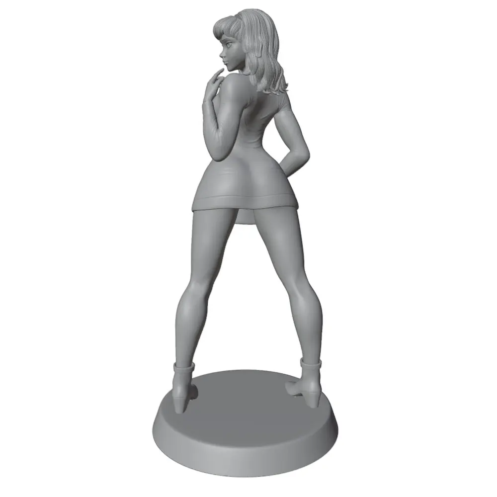 Kit de miniatura resina chica sexy sin montar ni pintar, gris 3D - imagen 3