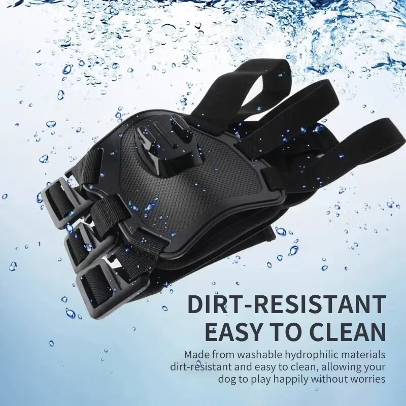 Soporte de arnés para mascotas para Gopro Hero, Dji Action, Insta360 Go3, correa trasera ajustable de doble cámara, soporte de vista con perspectiva para perros/gatos - imagen 4