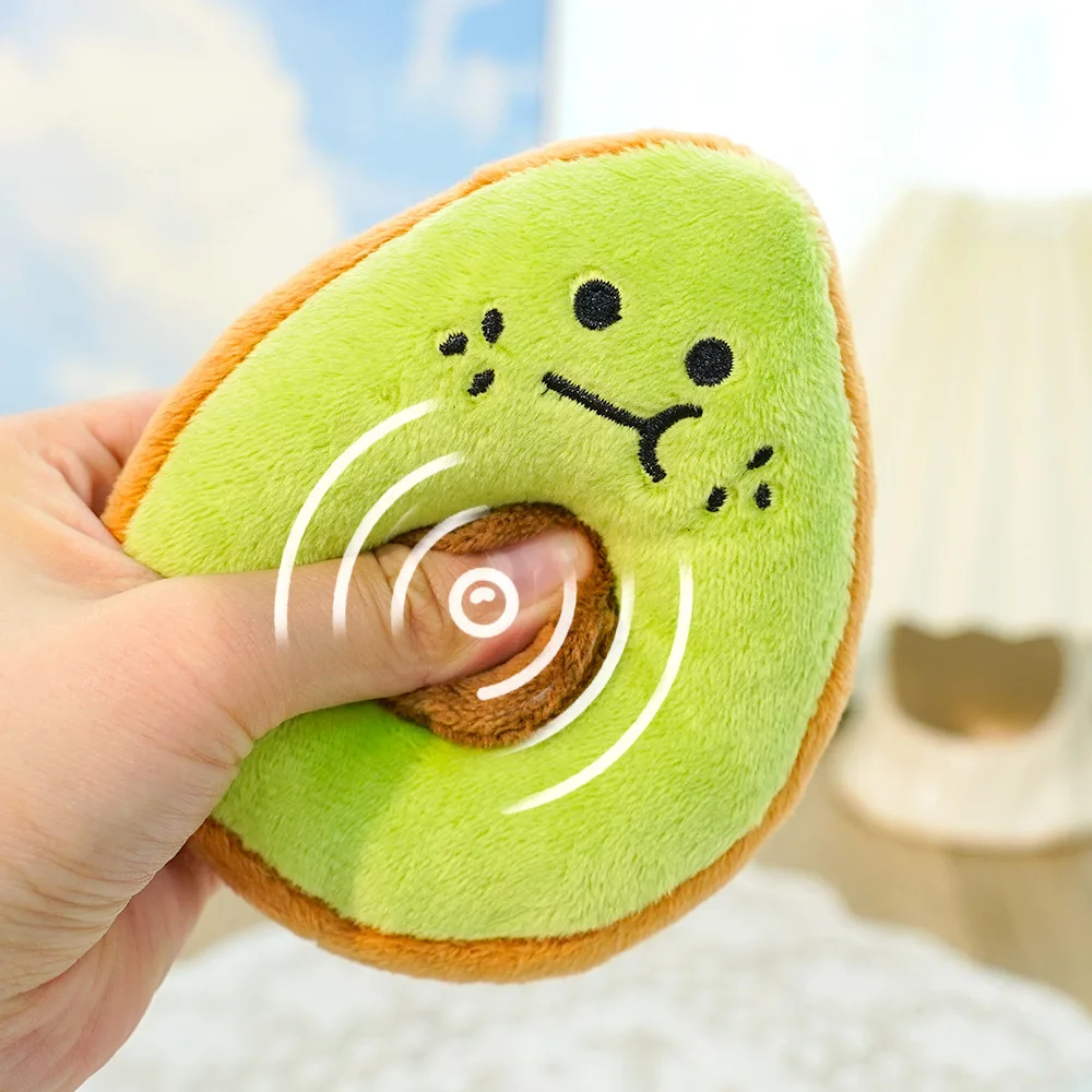Juguete peluche con sonido aguacate y kiwi para perros y gatos resiste - imagen 3