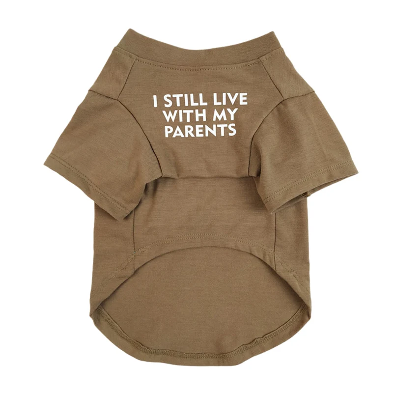 Yeni Kedi Köpek Yelek Yuvarlak Boyun T-shirt Küçük Köpekler Kediler için Mektup Baskı Pet Taban Katman Gömlek Kazak Yavru Giyim Kıyafet - imagen 3