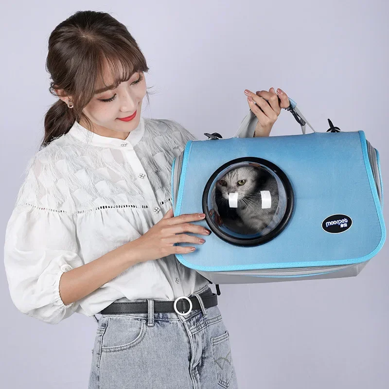 Bolsas para gatos, bolso de hombro portátil, cápsula espacial, mochilas cruzadas, suministros de transporte para perros y gatos, mochila de viaje para transportar mascotas - imagen 3