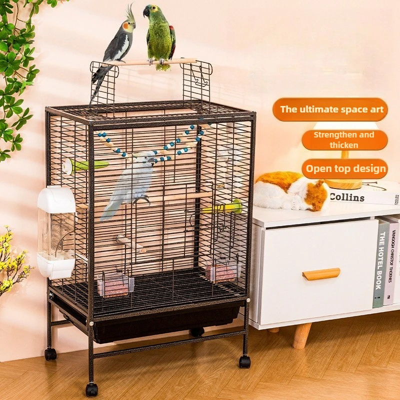 Jaula para pájaros de lujo, jaulas grandes para loros, accesorios, ruedas para cajones, casas de pájaros, cerradura para loros, comedero para palomas, suministros para jaulas de pájaros - imagen 4