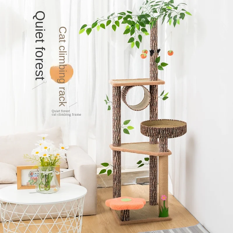 Árbol de escalada para gatos del bosque, Villa Grande, parque de atracciones para las cuatro estaciones, gran altura, ejercicio de Fitness - imagen 5