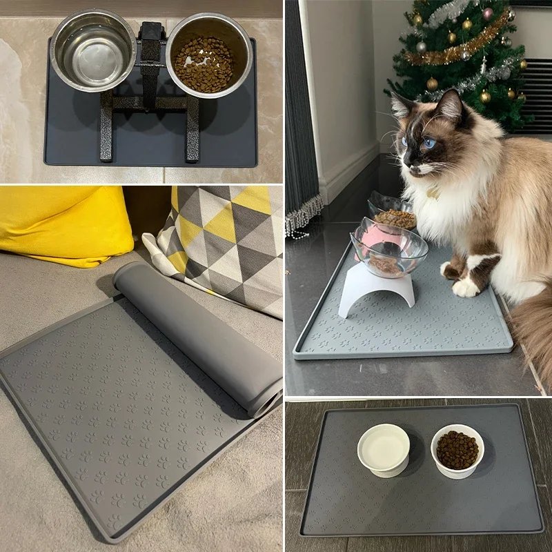 Mantel Individual de silicona para comida de perro y gato, alfombrilla impermeable para Alimentación de Mascotas, comedero - imagen 5