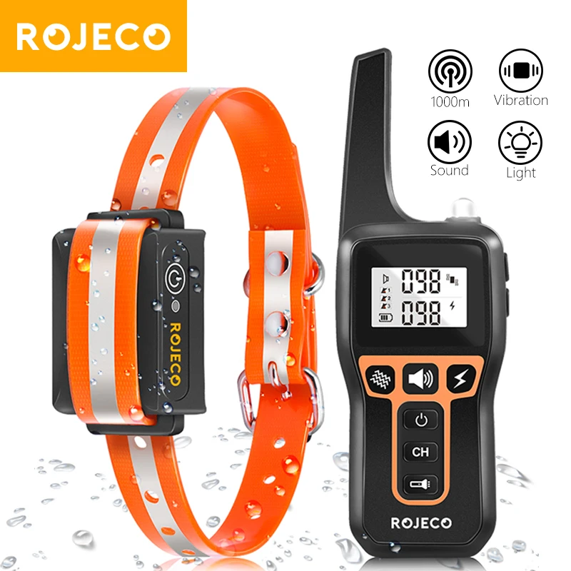 ROJECO 1000m collar entrenamiento perros eléctrico - vista principal
