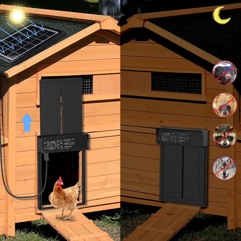 Puerta automatica solar para gallinero con 4 modos y sensor de luz - imagen 4