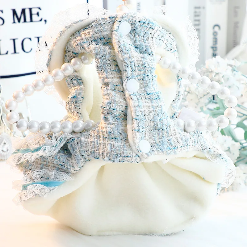 Ropa para perros Otoño e Invierno vestido grueso de princesa para gatos correas Lolita perro pequeño Teddy suministros para mascotas - imagen 3