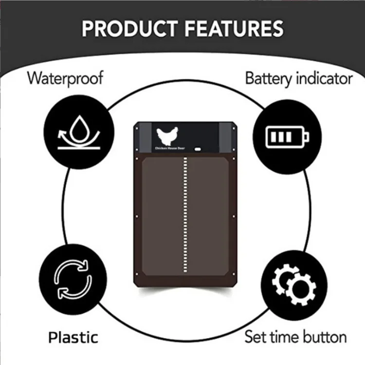 Puerta automática para gallinero con detección de luz para el hogar, nido de pollo, puerta para mascotas, productos para mascotas - imagen 3