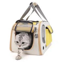 Bolsas para gatos de gran capacidad, bolsa ligera de viaje transpirable para mascotas, nueva moda, tela Oxford, bolsos de hombro para perros, productos para mascotas