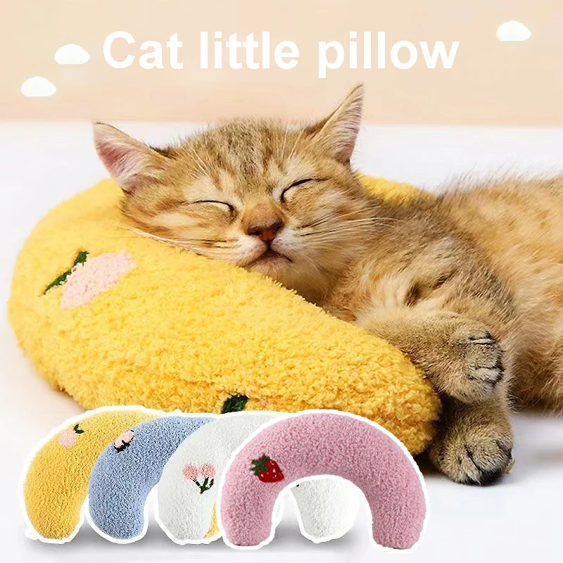 Almohada para Gato, almohada para dormir para perros pequeños, almohada pequeña para gatos, Protector de cuello para cachorros, sueño profundo, almohada en forma de U, reposacabezas para gatitos