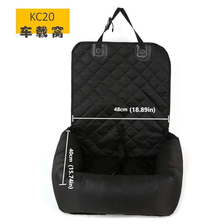 Perrera de coche, cesta para perros, almohadilla para coche para mascotas, plegable, gran capacidad, antisuciedad, doble capa, cojín de asiento grueso para mascotas - imagen 4