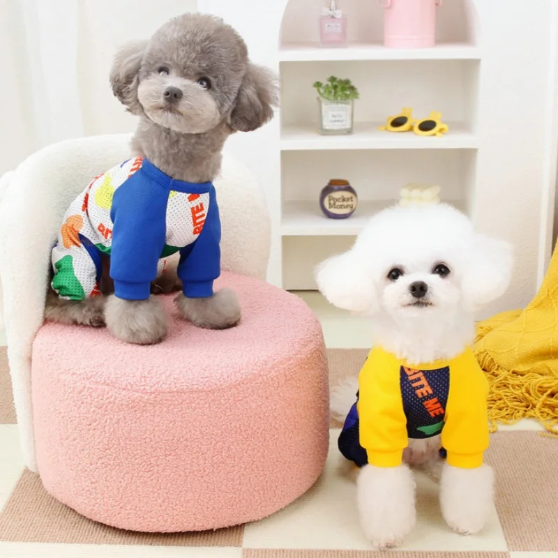 Monos finos de malla para perros, ropa de moda para perros, pijamas de verano para cachorros, monos con estampado de dibujos animados para gatos, monos para mascotas, disfraces para perros Chihuahua - imagen 2