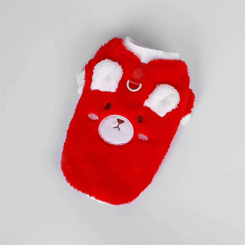 Sudadera con capucha de oso para mascotas, ropa para perros de dos piernas de terciopelo, abrigo de otoño/invierno, ropa para perros pequeños, ropa para cachorros - imagen 5