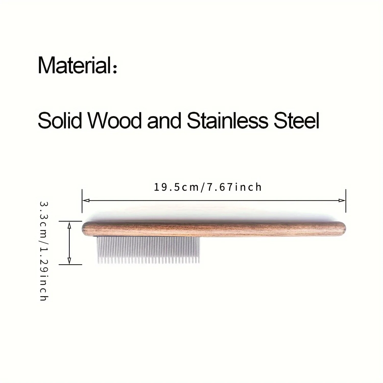 Peine de depilación para gatos, mango de madera flotante con cepillo suave, herramientas de aseo para perros y gatos, 1 unidad - imagen 3