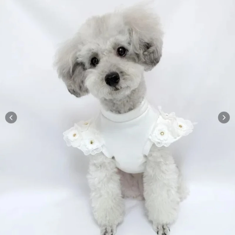 Sudadera con capucha de princesa para mascotas, lindas mangas de capullo de flores, Sudadera con capucha para mascotas, mangas de flores, abrigo bonito, ropa para cachorros, ropa para perros pequeños - imagen 4