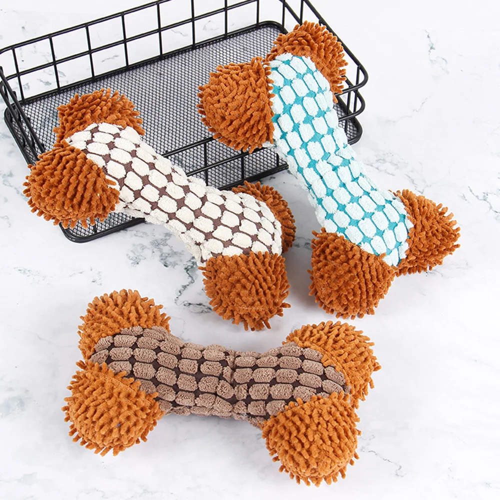 Juguete de peluche duradero para perros, juguete para masticar y molar para limpieza de dientes, juguete interactivo suave no tóxico para mascotas, - imagen 4