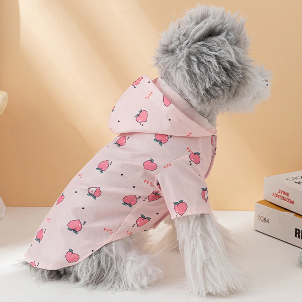 2 unids/set impermeable para mascotas + toalla impermeable con capucha para mascotas impermeable para perros pequeños y medianos Teddy Bichon Frise perro para caminar en el exterior - imagen 3