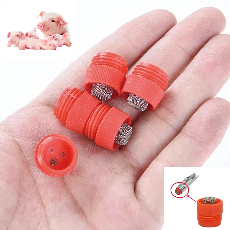 50 Uds 1/4 "(15mm) hilo macho bebederos de cerdo filtro animales de granja ganado bebedero accesorios malla de filtro de acero inoxidable - imagen 3